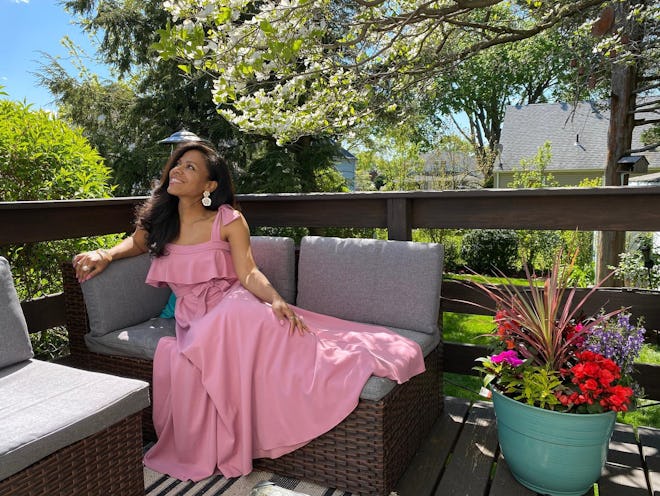 LaDiwithaBaBy, Mauve Gown with Ruffle - Tea Party Maxi Dress