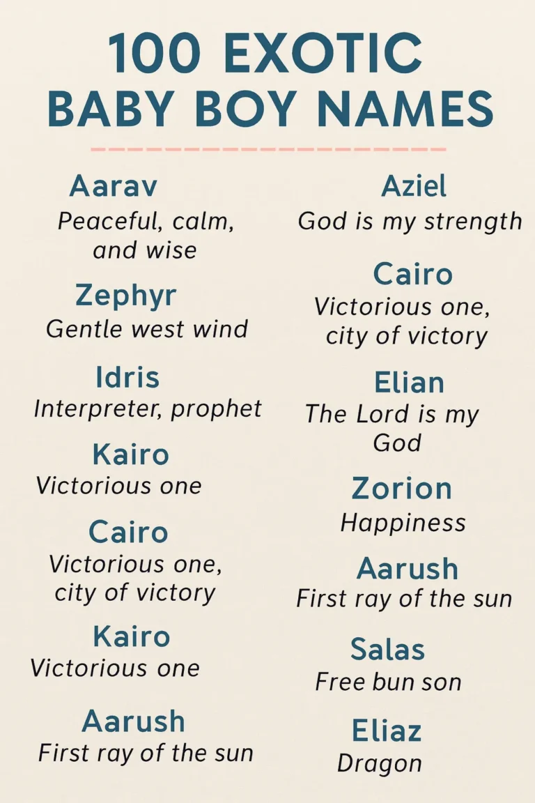 100+ Exotic Baby Boy Names with Meaning