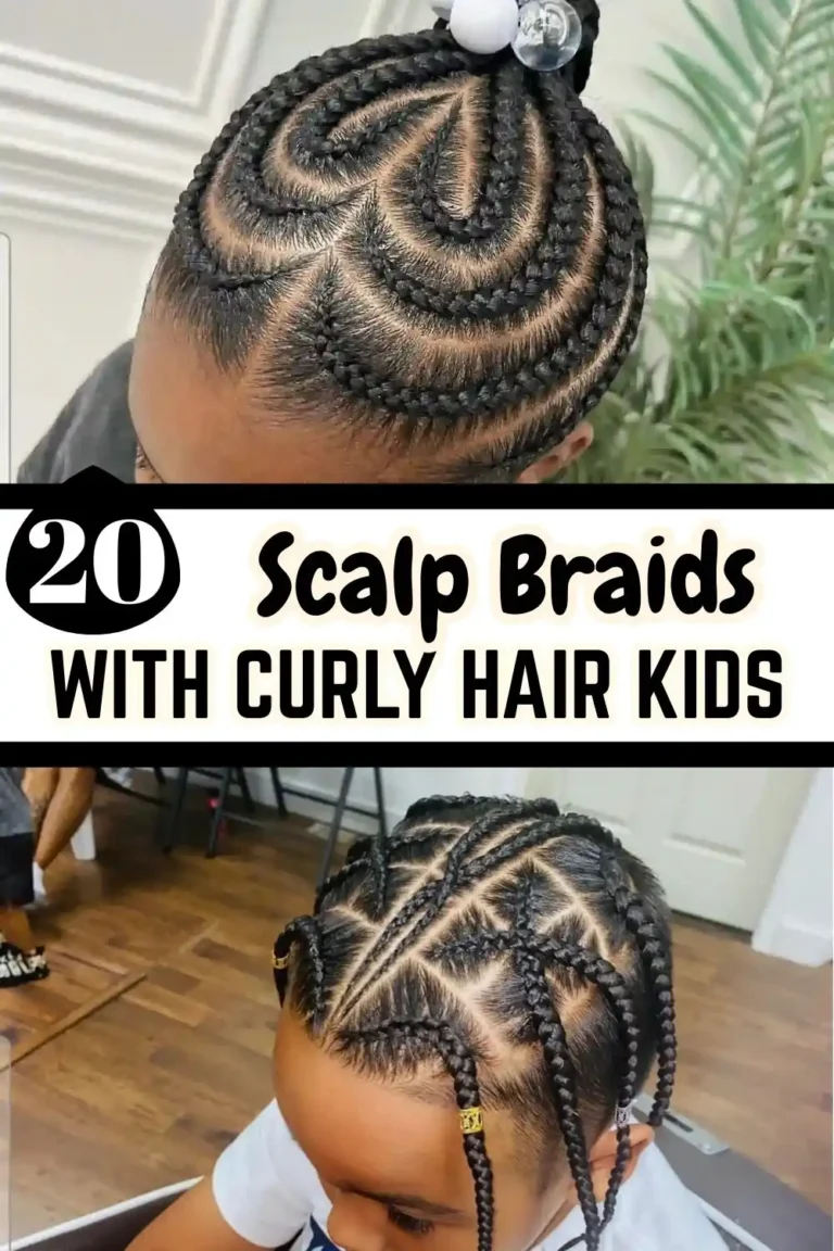 20 Scalp Braids with Curly Hair Kids